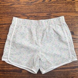 Minnow Floral Print Elastic Waist Shorts - Pastel Pink & Green